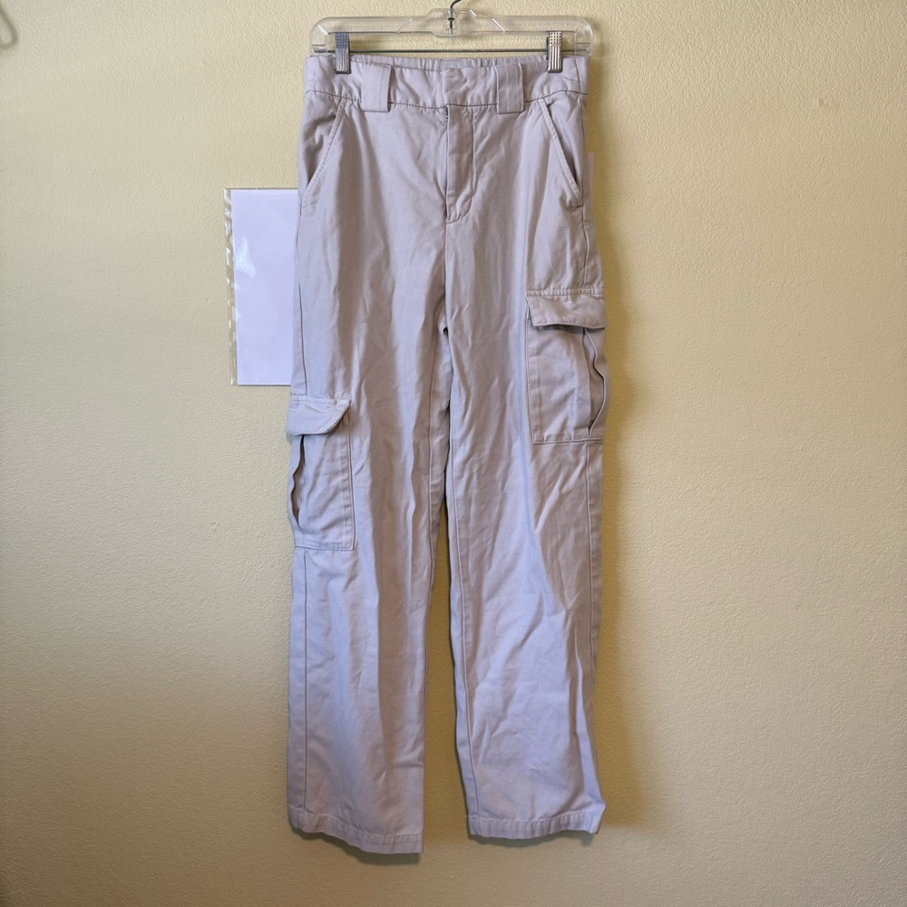 Aritzia Beige Wide Leg Pants with Belt